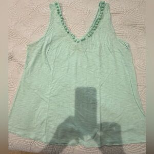 Lilly Pulitzer Gigi Pom Pom Mint Green Tank XL